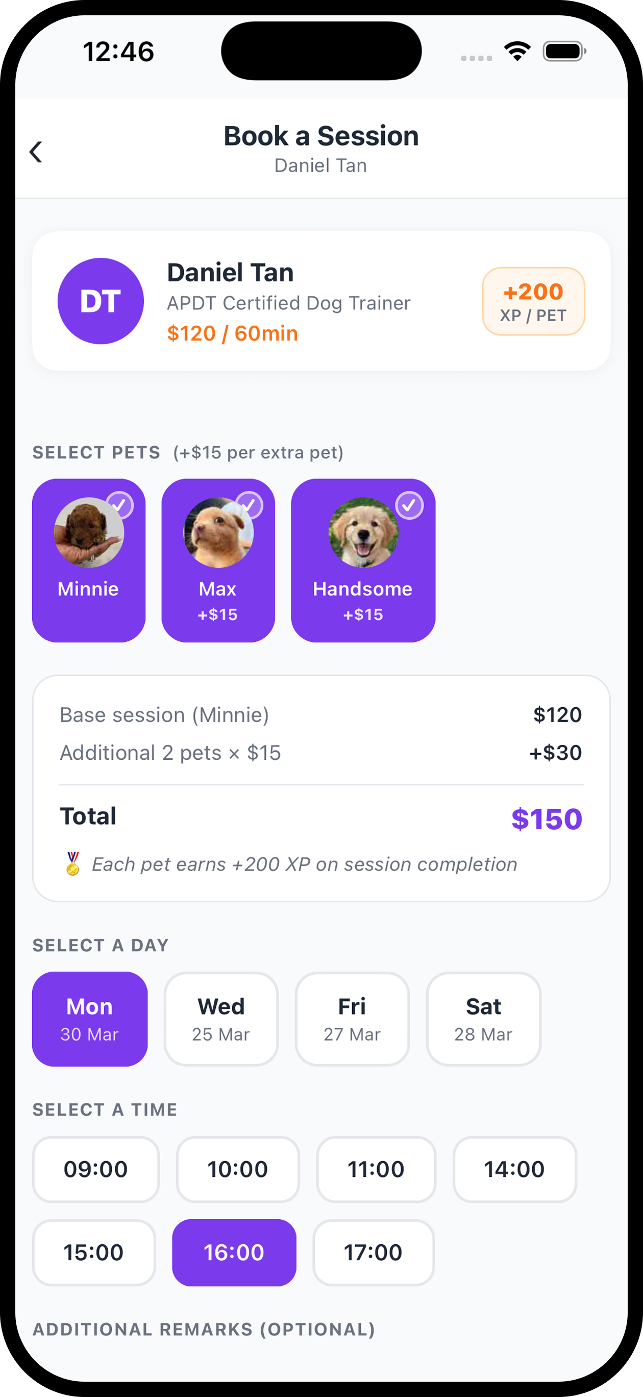 Trainer Booking — Tail Arena Dog App Singapore