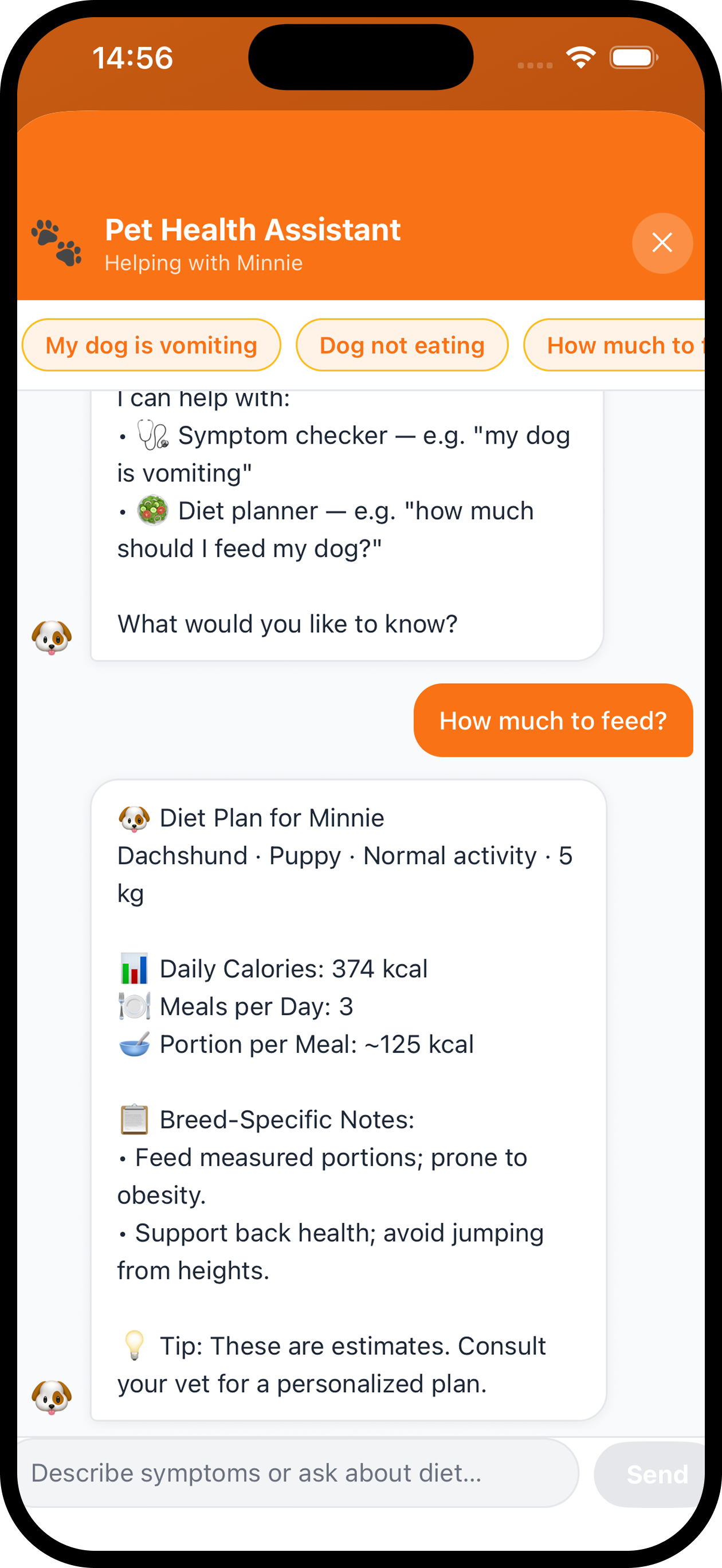 Health Assistant — Tail Arena Dog App Singapore